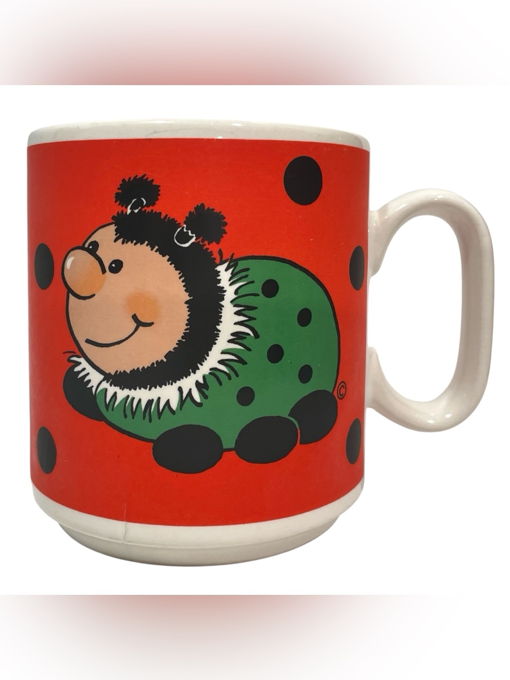 Vintage 1990s Goodluck Ladybug "Ladybird" by Nici Germany Ceramic Coffee Mug